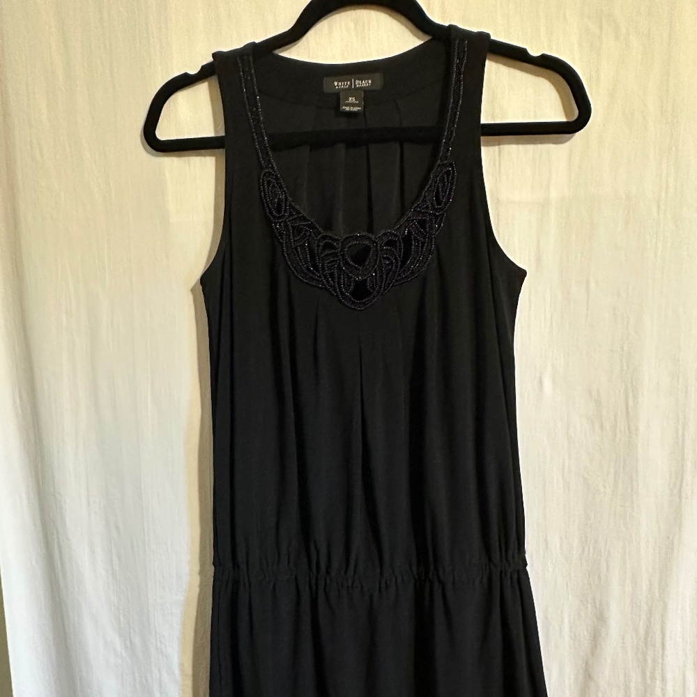XS WHBM sleeveless black mini dress
